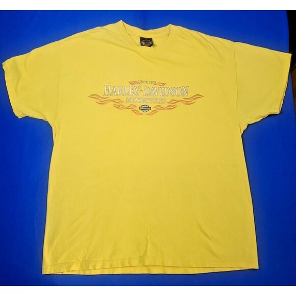 Texas Harley-Davidson Motorcycle Bedford, TX Vintage Yellow Shirt Men's Size XL - Picture 1 of 16